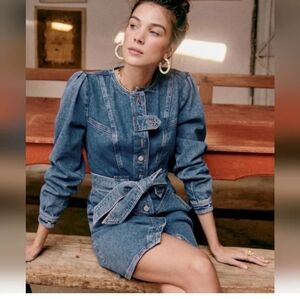 Sezane cherine denim dress